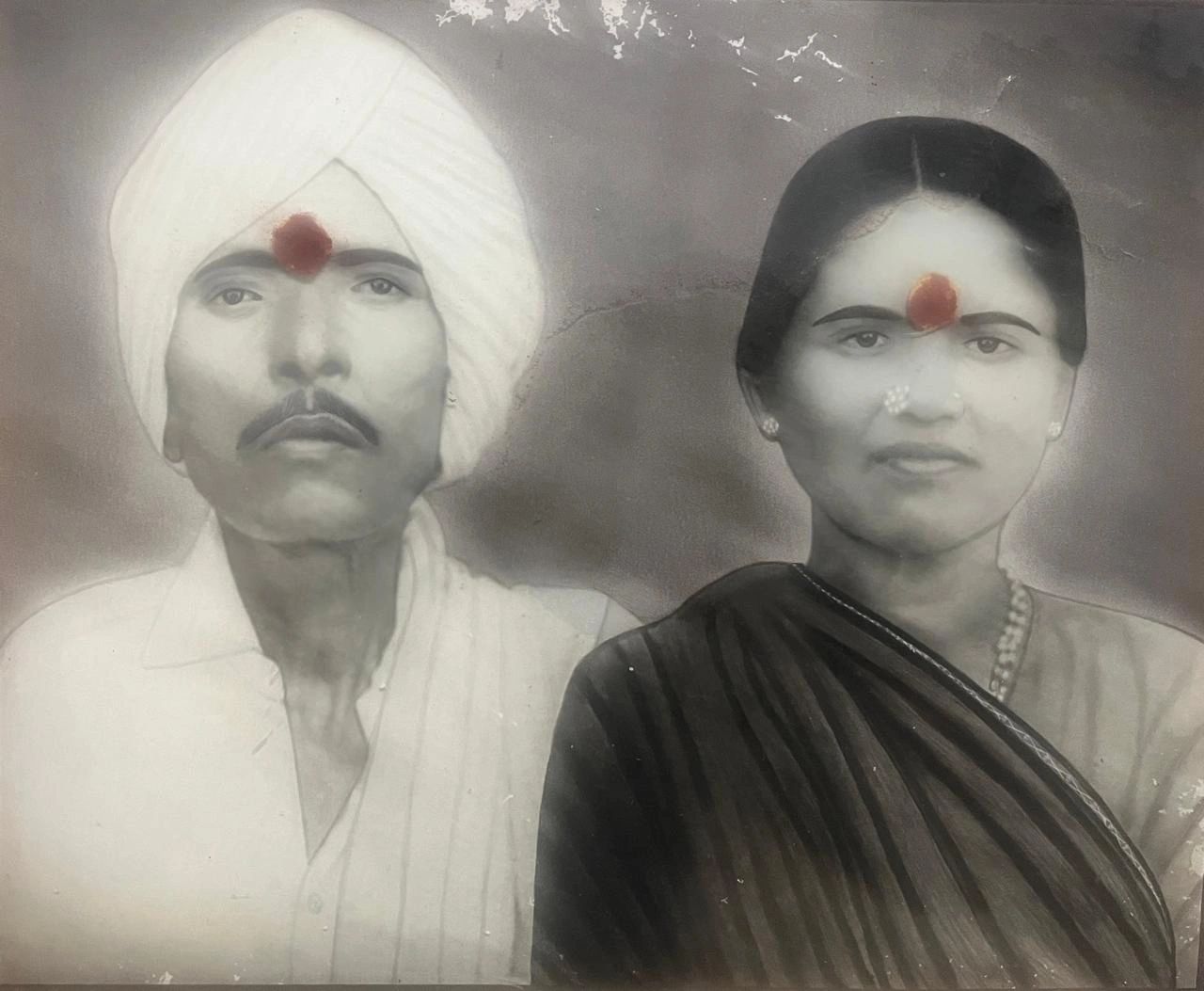 Archival portrait of Sri Ciddenki Durgaiah Garu and Smt. Maisamma Garu